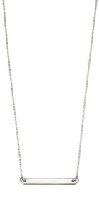 Sterling Silver Engravable ID Bar Necklace