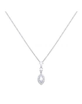 Diamonfire Zirconia Marquise Halo Necklace N4340