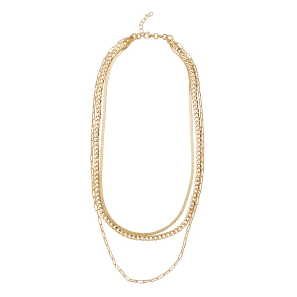 Sterling Silver 18ct Gold Trilogy Layered Necklace