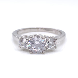 Sterling Silver CZ Trilogy Ring