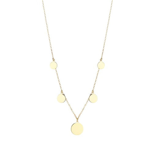 9ct Gold 5 Disc Necklet