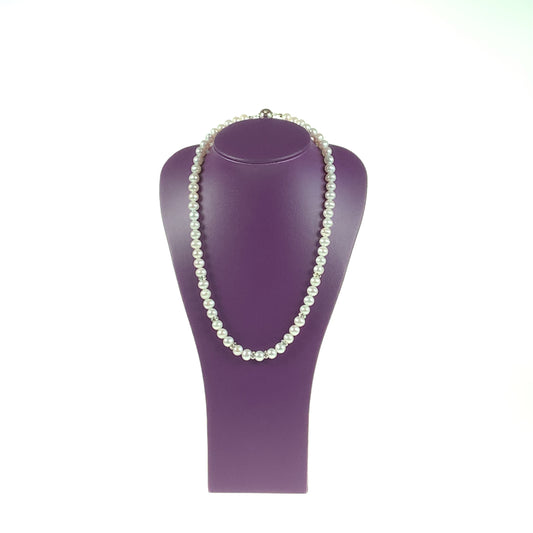 Freshwater Cultured Pearl 6.5-7mm Crystal Rondelle Necklace