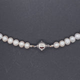 Freshwater Cultured Pearl 6.5-7mm Crystal Rondelle Necklace