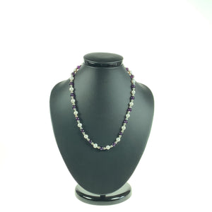 Amethyst, Silver & Freshwater Cultured Pearl Necklace