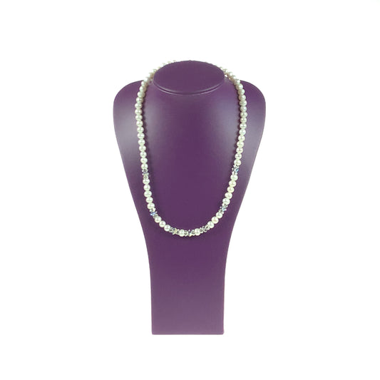 Freshwater Cultured Pearl 5.5-6mm Crystal Rondelle Necklace