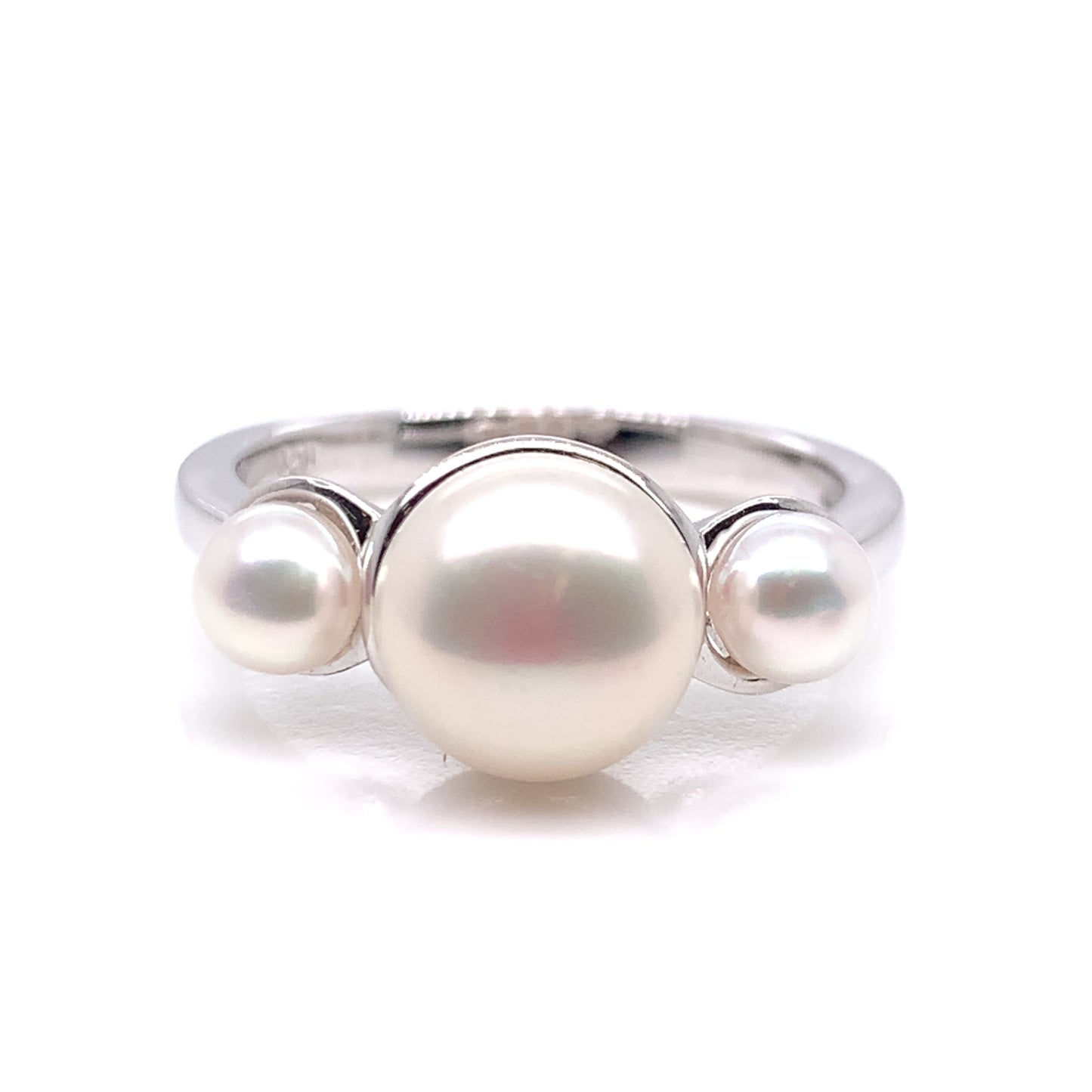 Sterling Silver Freshwater Pearl Trilogy Ring 1067