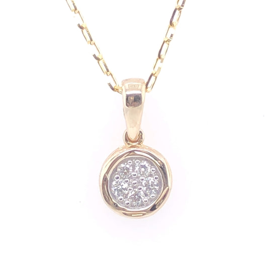 9ct Gold Diamond  0.08ct Pendant