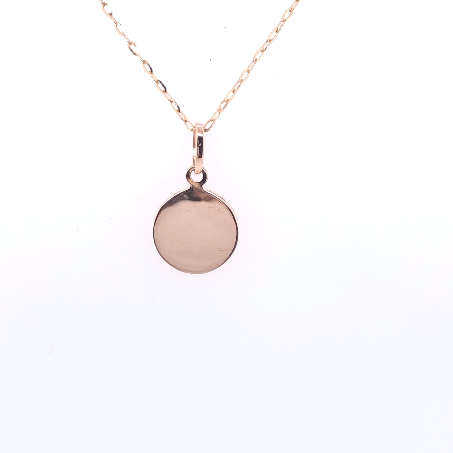 9ct Rose  Gold Engravable Disc Pendant