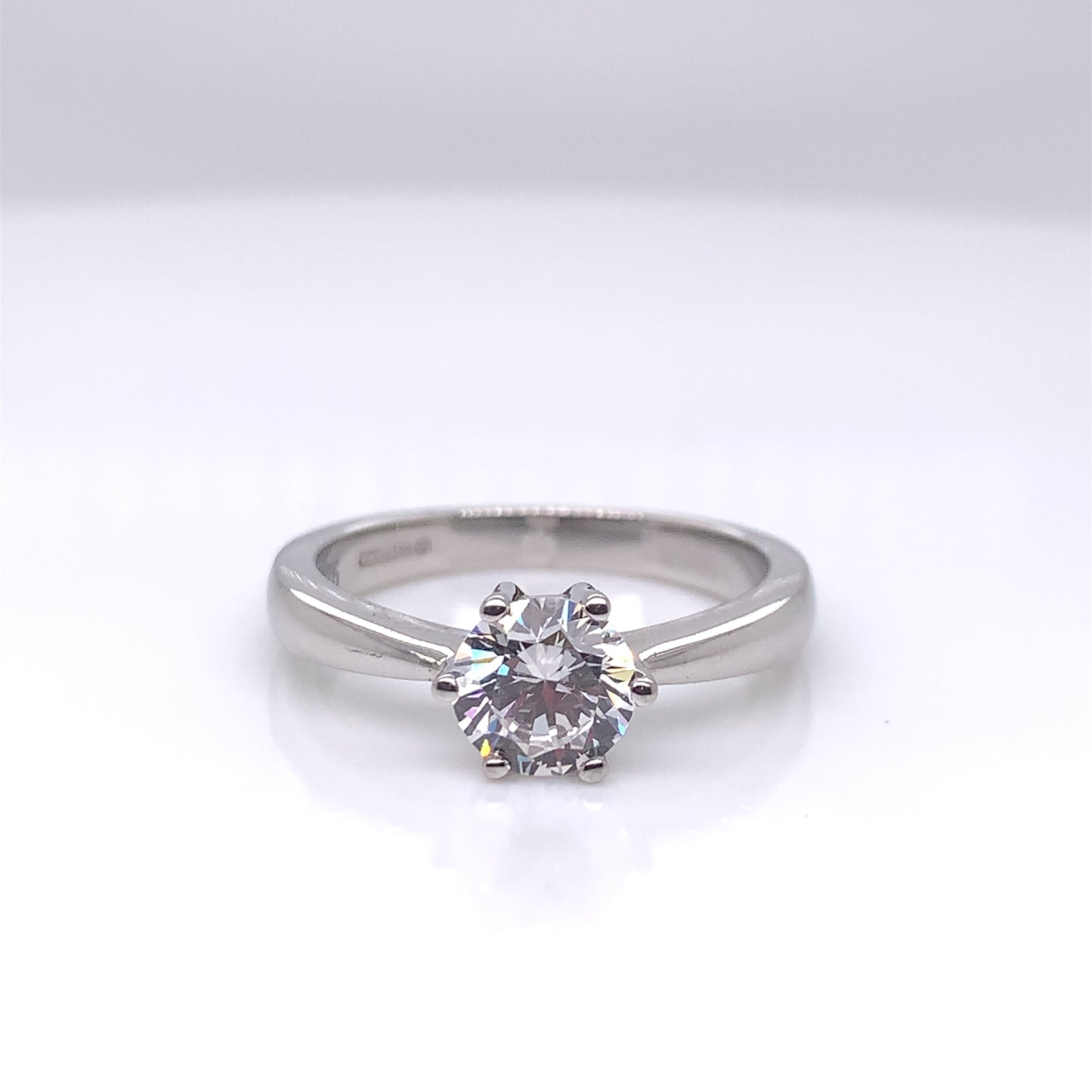 9ct White Gold Classic CZ Solitaire Ring WRZ123