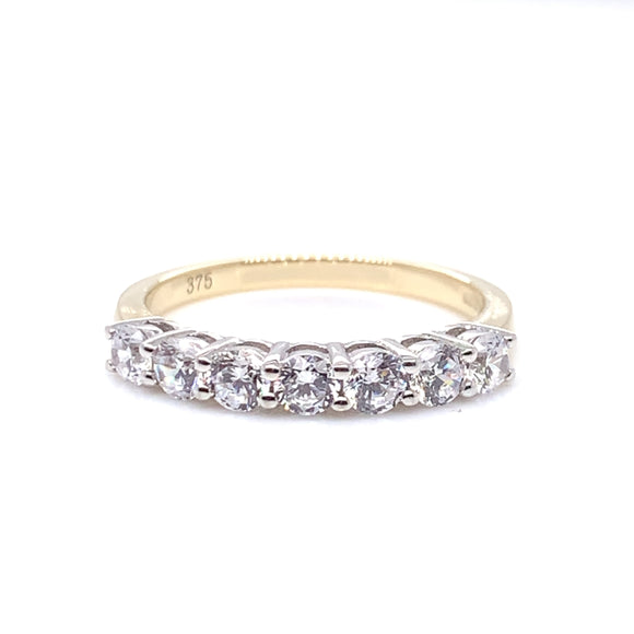 9ct Gold CZ Two-tone Eternity Ring