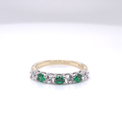 9ct Gold Emerald & CZ Eternity Ring GRE037