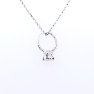 9ct White Gold CZ "Will You Marry Me" Pendant