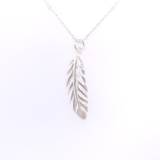 Sterling Silver Feather Necklace GL1093