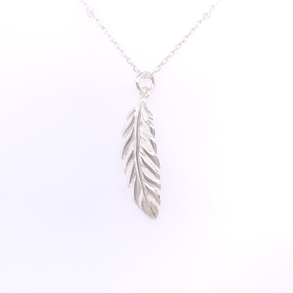 Sterling Silver Feather Necklace GL1093