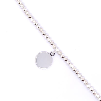 Sterling Silver Engravable Disc Ball Bracelet GL688