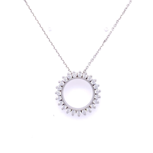 Sterling Silver CZ Eternal Circle Pendant