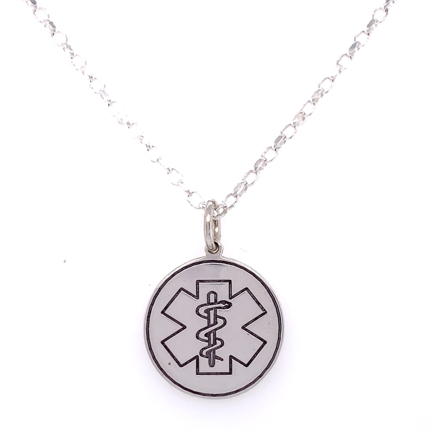 Sterling Silver Engravable Medical Alert Disc