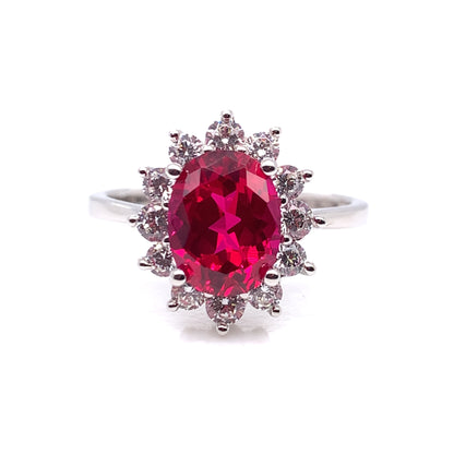 Sterling Silver Ruby CZ Ring