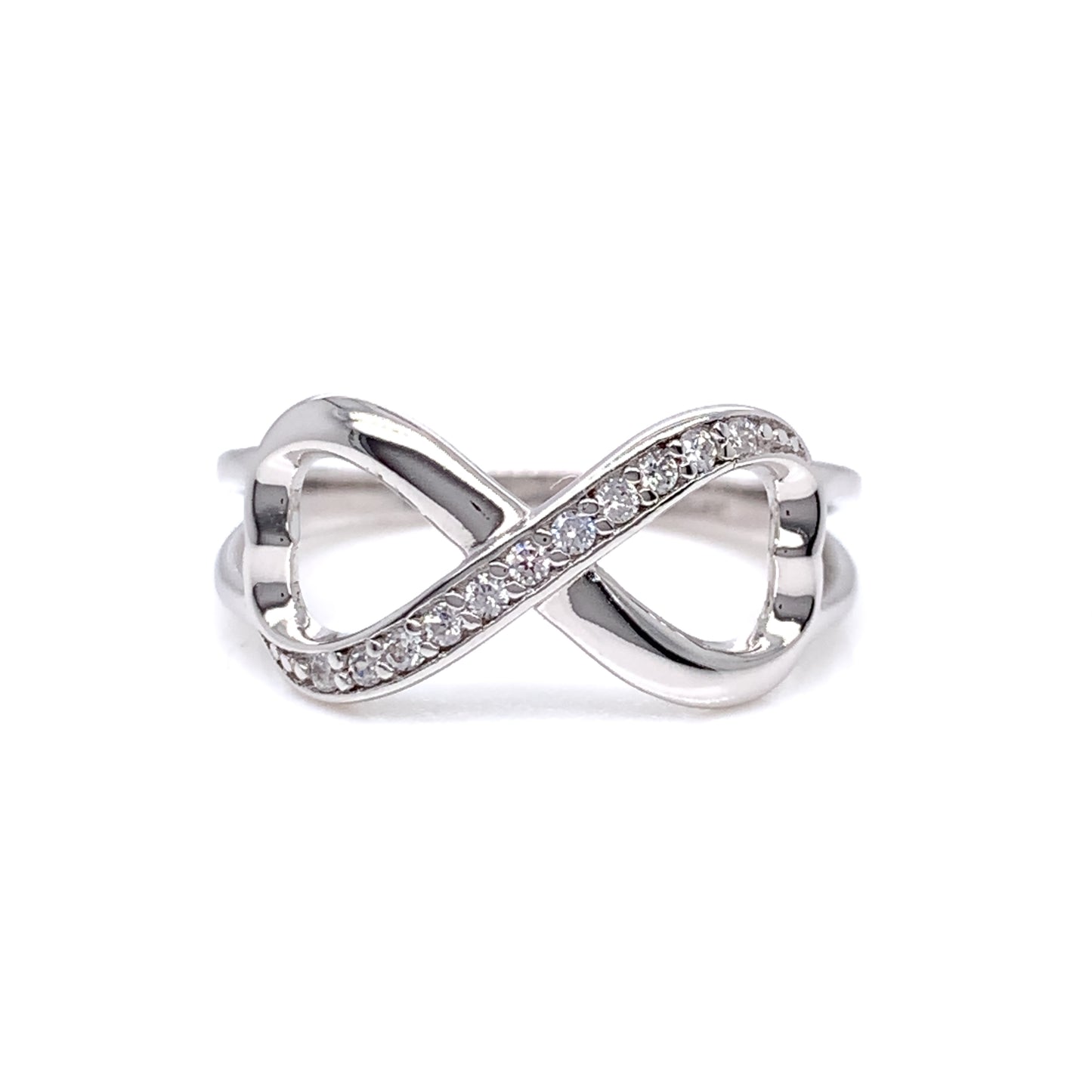 Sterling Silver CZ Infinity Ring RSE078