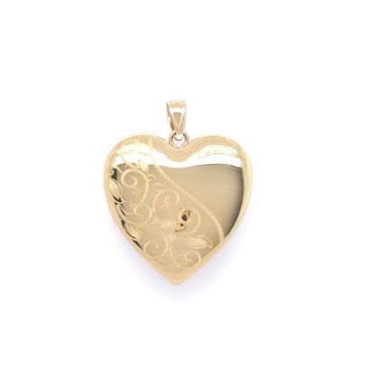 Gold Plated Floral Memorial Heart Locket SPD214