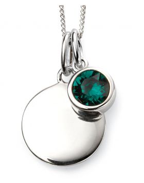 Silver Birthstone Engravable Pendant GK