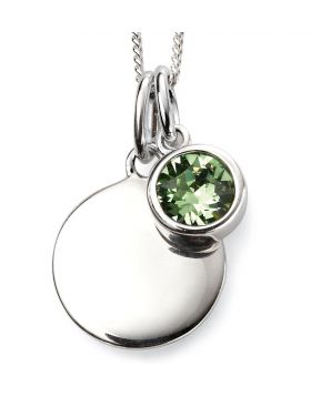 Silver Birthstone Engravable Pendant GK