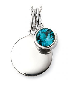 Silver Birthstone Engravable Pendant GK