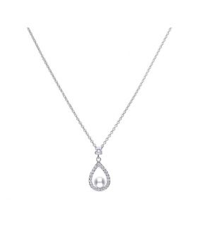 Diamonfire Diamonfire Teardrop Pendant with Shell Pearl and Zirconia P4620