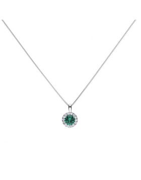 Diamonfire Green Zirconia CZ Halo Pendant