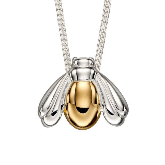 Sterling Silver Gold Plated Bee Pendant (P4678)