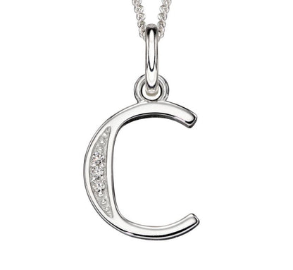 Sterling Silver Art Deco Initial Pendant