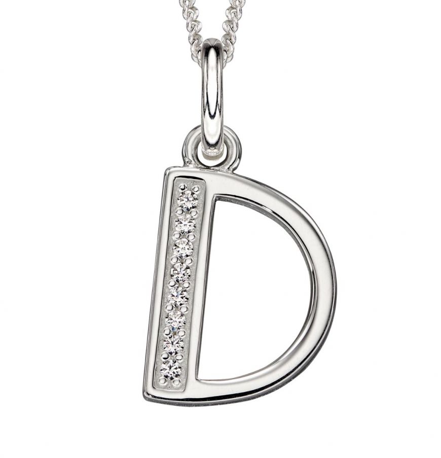 Sterling Silver Art Deco Initial Pendant