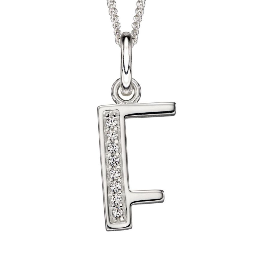 Sterling Silver Art Deco Initial Pendant