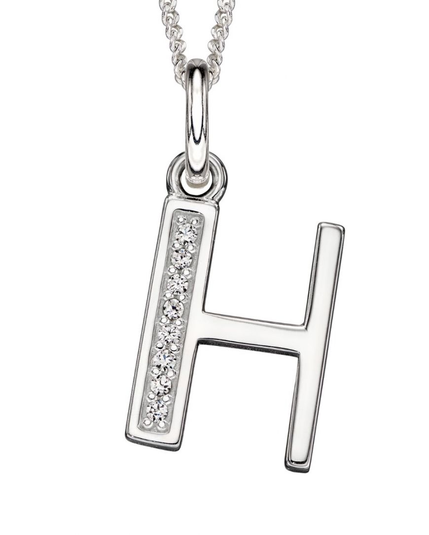 Sterling Silver Art Deco Initial Pendant