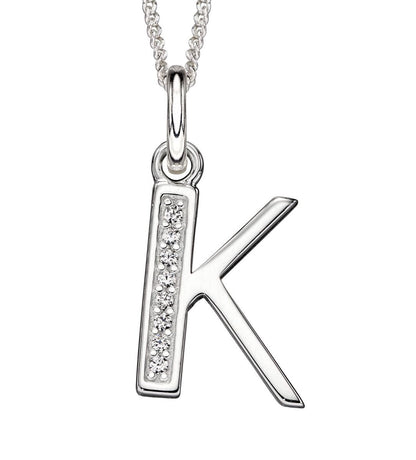 Sterling Silver Art Deco Initial Pendant