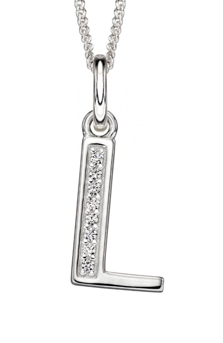 Sterling Silver Art Deco Initial Pendant