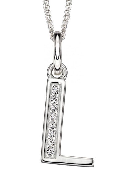 Sterling Silver Art Deco Initial Pendant