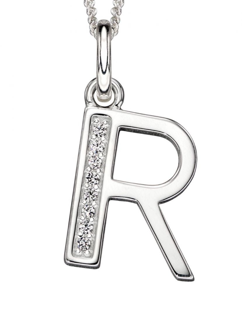 Sterling Silver Art Deco Initial Pendant