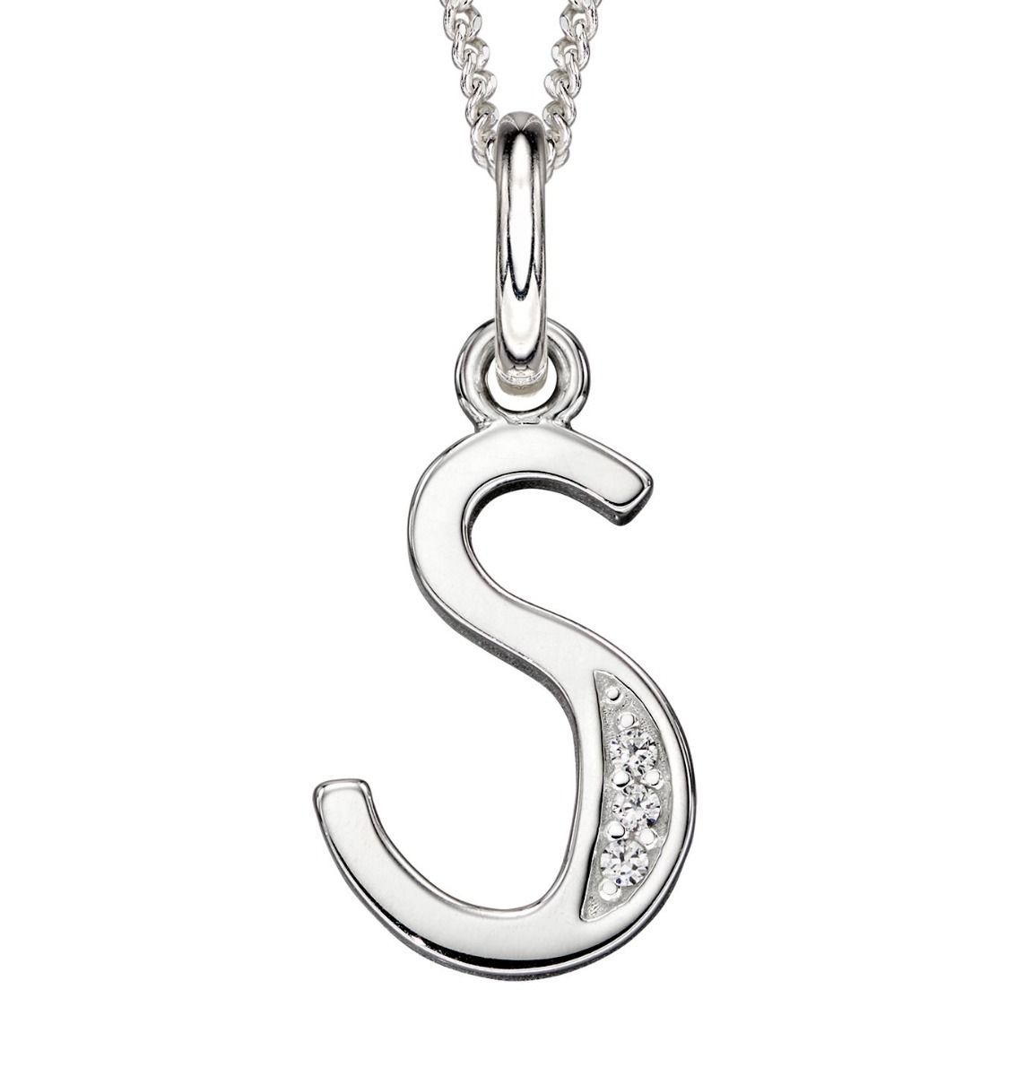 Sterling Silver Art Deco Initial Pendant