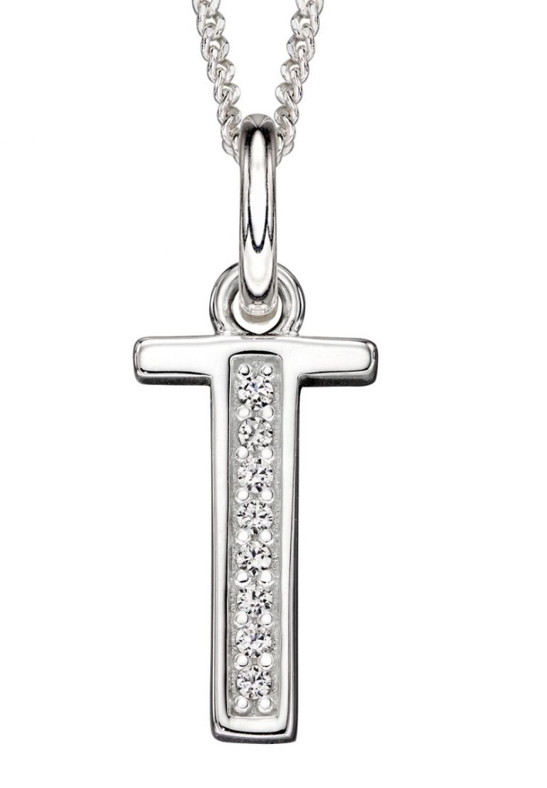 Sterling Silver Art Deco Initial Pendant