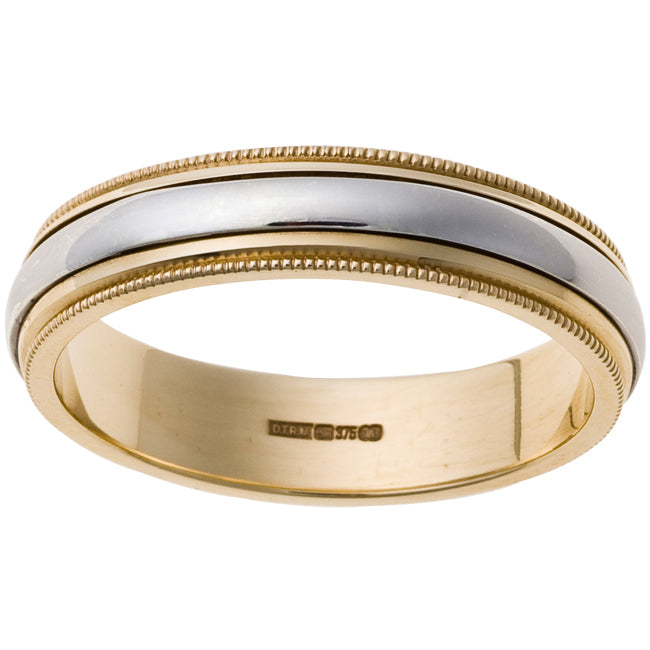 9ct Gold 5mm Wedding Band Pattern 30T