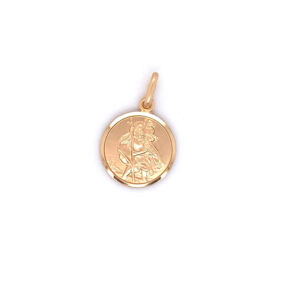9ct Yellow Gold  St Christopher Medal & Chain GP769