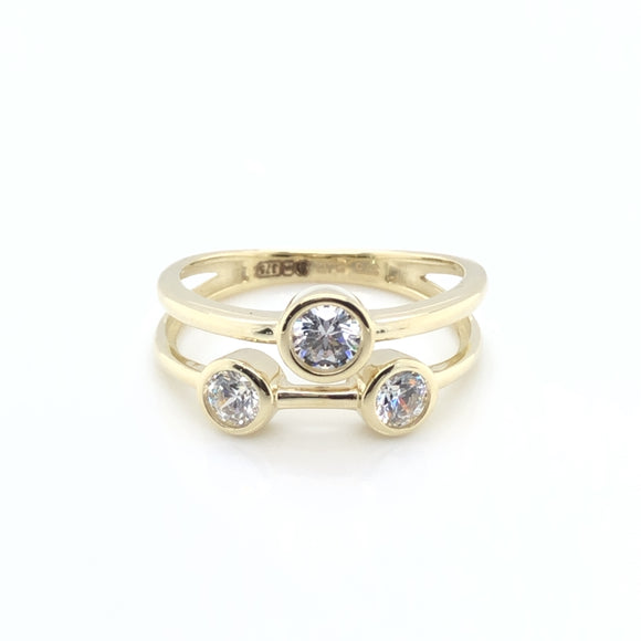 9ct Gold CZ Bubbles Ring