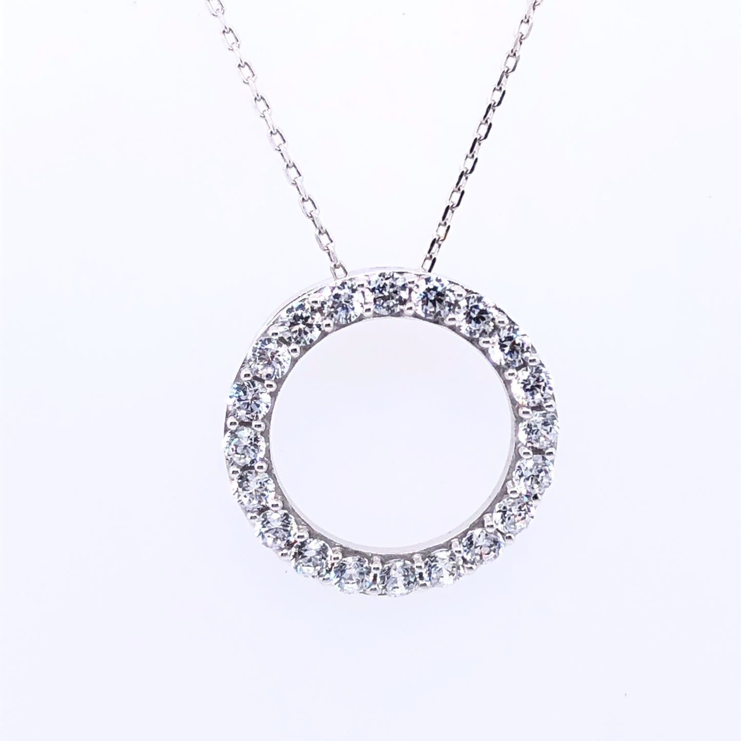 9ct White Gold Eternal Circle CZ Pendant WPZ043