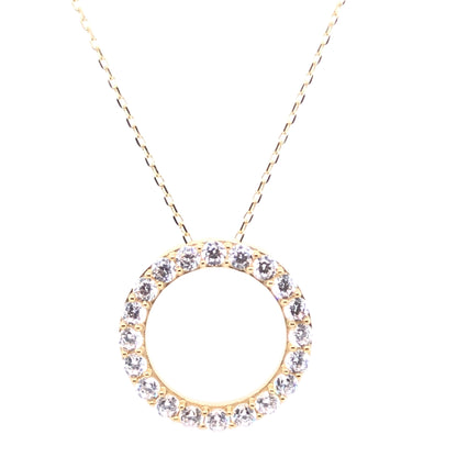 9ct Gold Eternal Circle CZ Pendant GPZ373