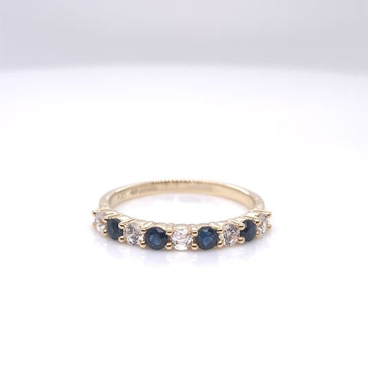 9ct Gold Created Sapphire & CZ Eternity Ring GRS187