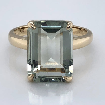 9ct Gold Green Amethyst Cocktail Ring