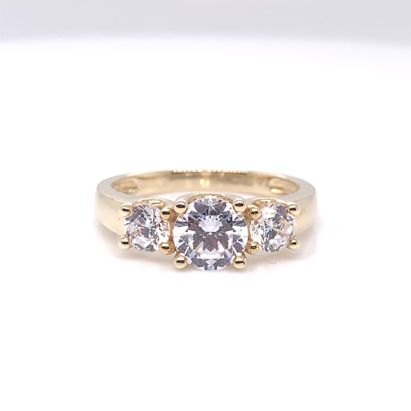 9ct Gold CZ Trilogy  Ring