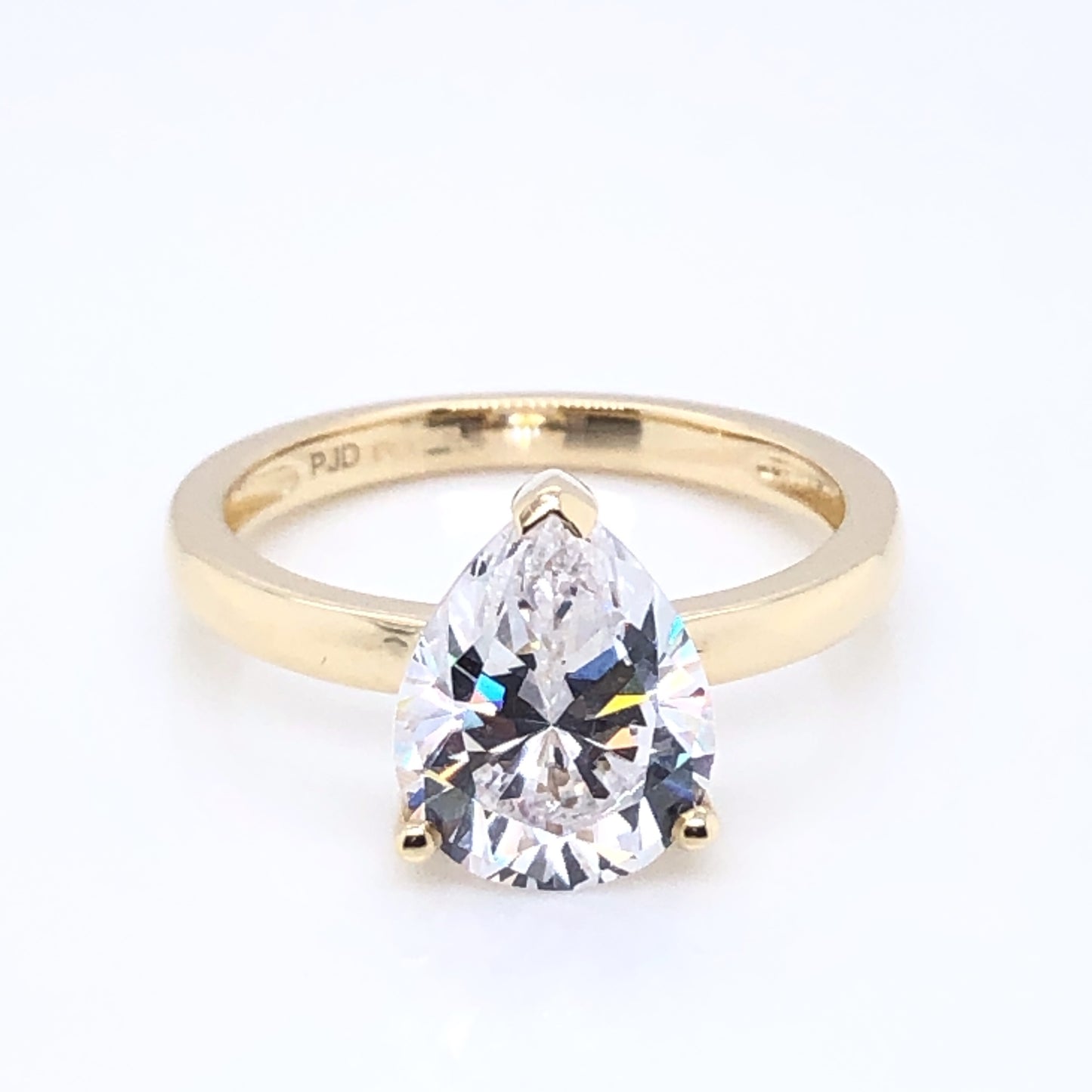 9ct Gold Teardrop CZ Solitaire Ring GRZ225