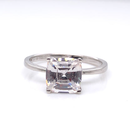 9ct White Gold CZ Cushion-Cut Ring WRZ096